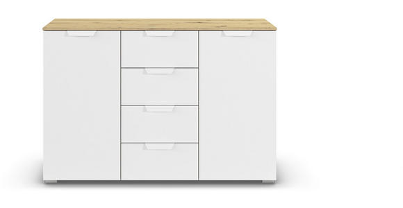 KOMMODE  in 120/81/42 cm  - Weiß/Eiche Artisan, Design, Holzwerkstoff/Metall (120/81/42cm) - Carryhome