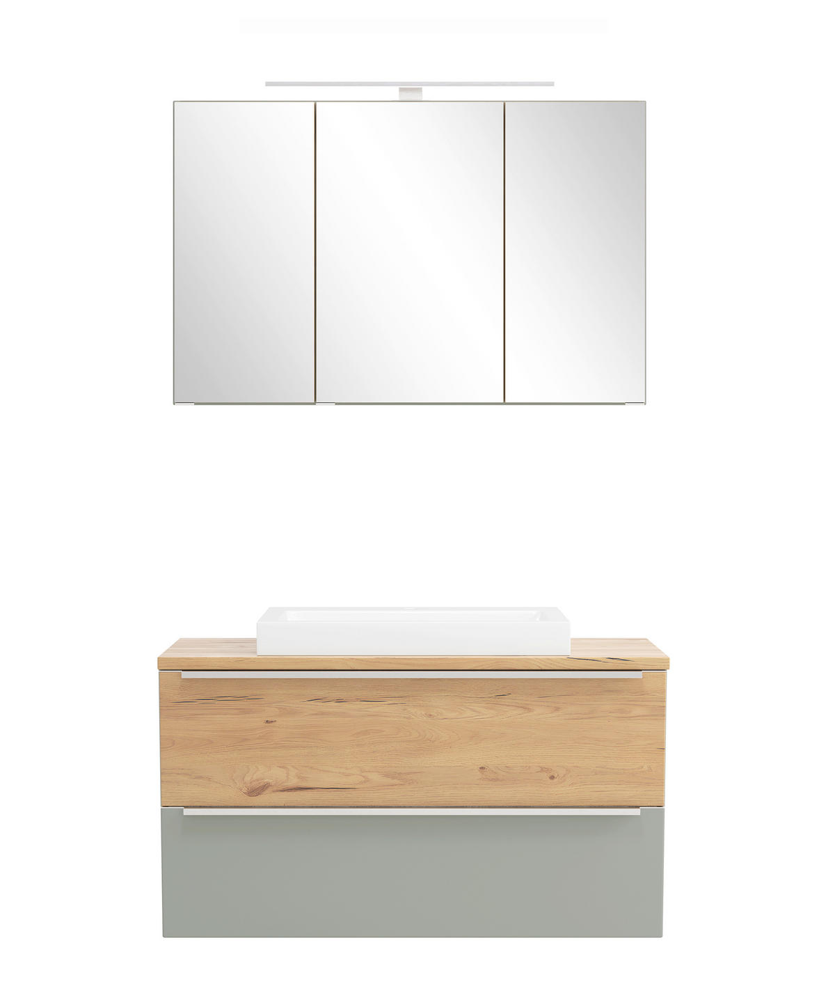 BADEZIMMER 2-teilig  in  - Schilfgrün/Wildeiche, Trend, Glas/Holzwerkstoff (100/200/47cm) - Held