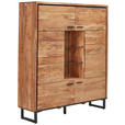 HIGHBOARD  in 145/165/40 cm  - Schwarz/Akaziefarben, MODERN, Glas/Holz (145/165/40cm) - Carryhome