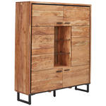 HIGHBOARD  in 145/165/40 cm  - Schwarz/Akaziefarben, MODERN, Glas/Holz (145/165/40cm) - Carryhome
