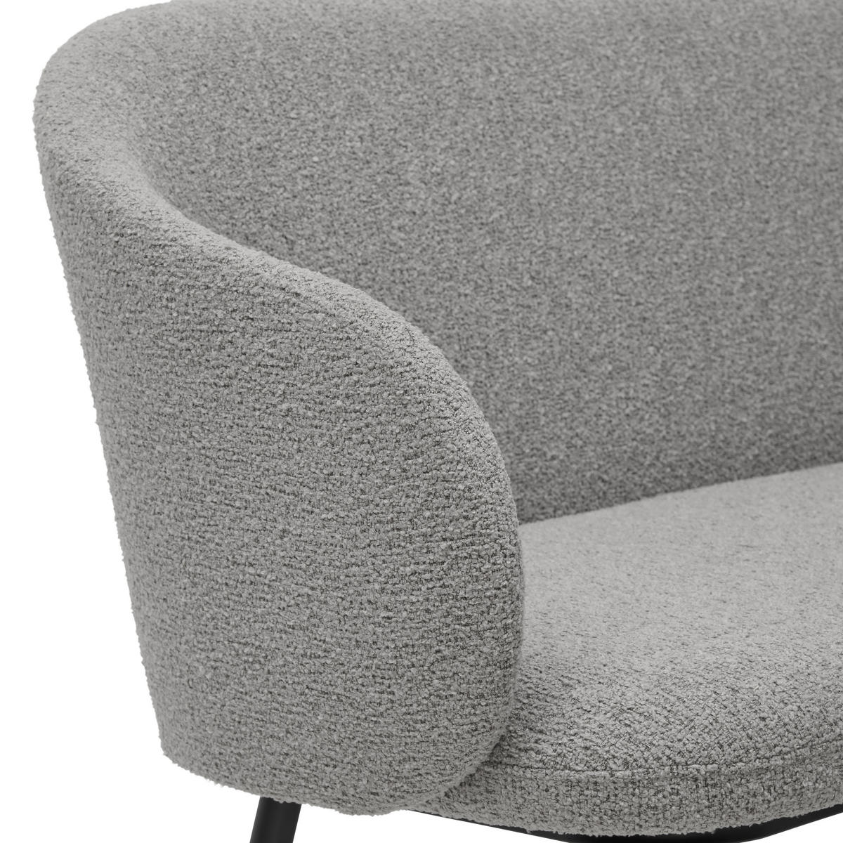 SITZBANK 115,5/80/57 cm Webstoff Grau, Schwarz Pappel Sperrholz  - Schwarz/Grau, MODERN, Holz/Textil (115,5/80/57cm) - Livetastic