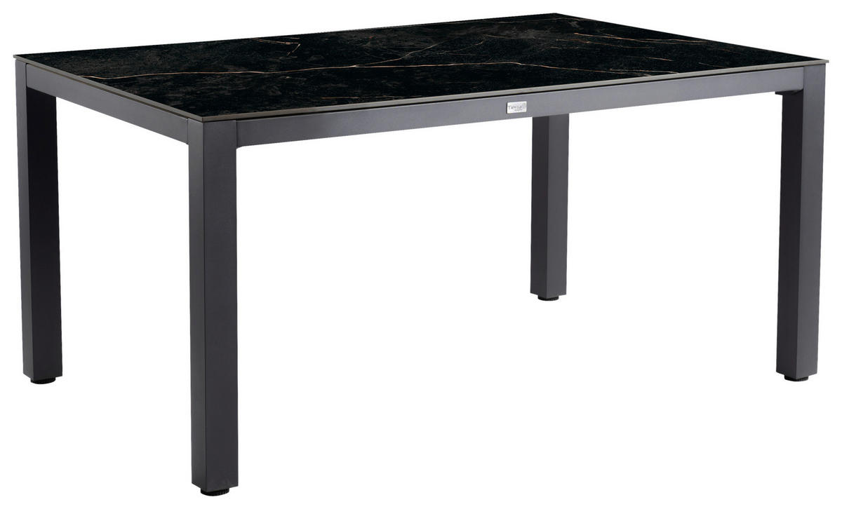 GARTENTISCH 180/100/75 cm Metall Anthrazit, Schwarz  - Anthrazit/Schwarz, Basics, Kunststoff/Metall (180/100/75cm) - Tierra Outdoor