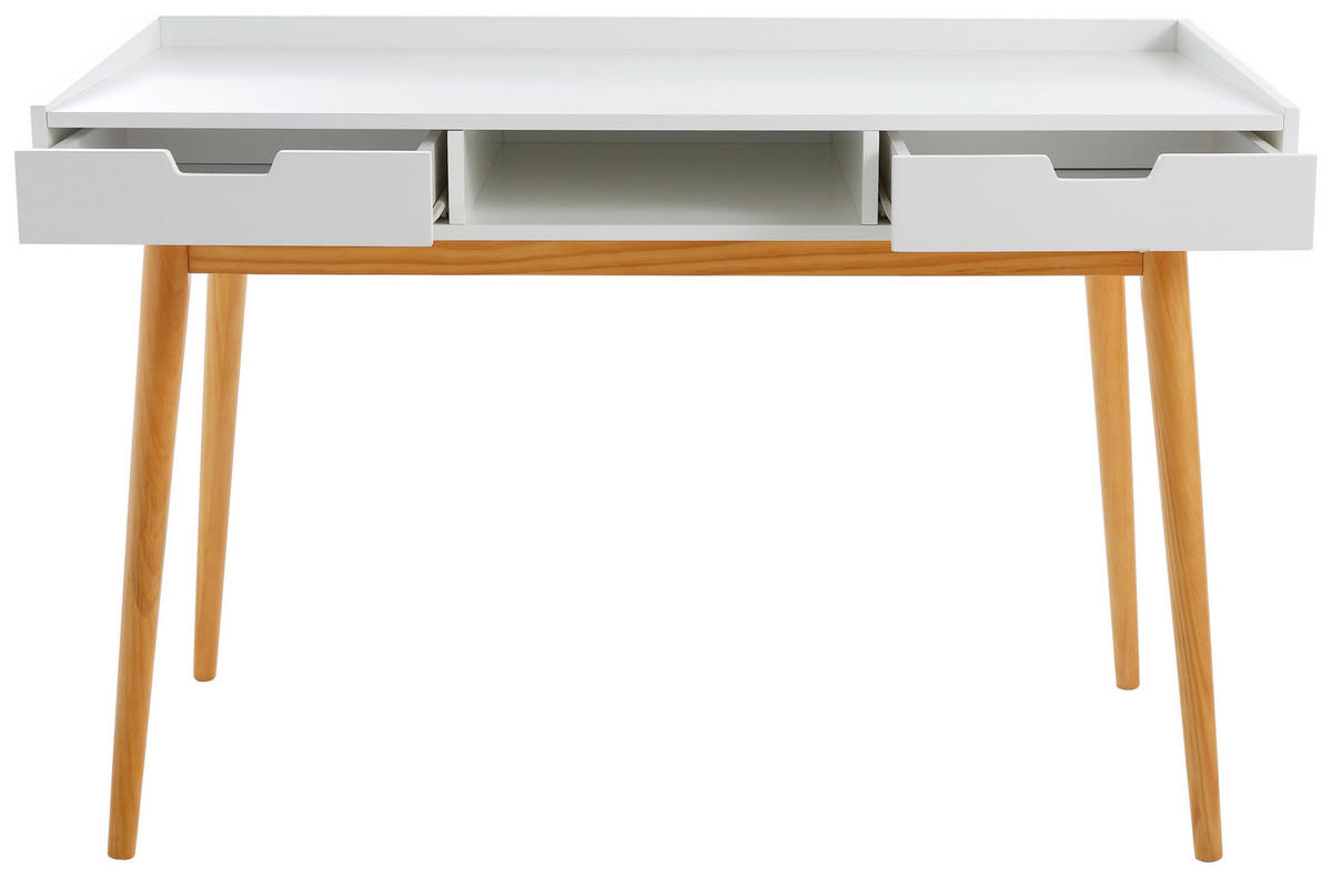SCHREIBTISCH 120/55/80 cm  in Naturfarben, Weiß  - Weiß/Naturfarben, MODERN, Holz/Holzwerkstoff (120/55/80cm) - PBJ