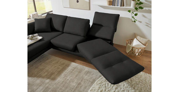 ECKSOFA  in Flachgewebe Anthrazit  175-224/255-365 cm  - Anthrazit/Schwarz, Design, Textil/Metall (175-224/255-365cm) - Dieter Knoll