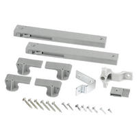 TLMIČ DVERÍ, strieborná, 22,2/1,5/4,5 cm - strieborná, Konventionell, plast (22,2/1,5/4,5cm) - Ti'me