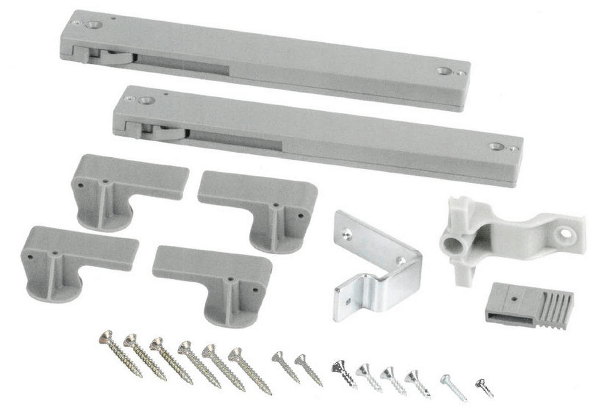 TLMIČ DVERÍ, strieborná, 22,2/1,5/4,5 cm - strieborná, Konventionell, plast (22,2/1,5/4,5cm) - Ti'me