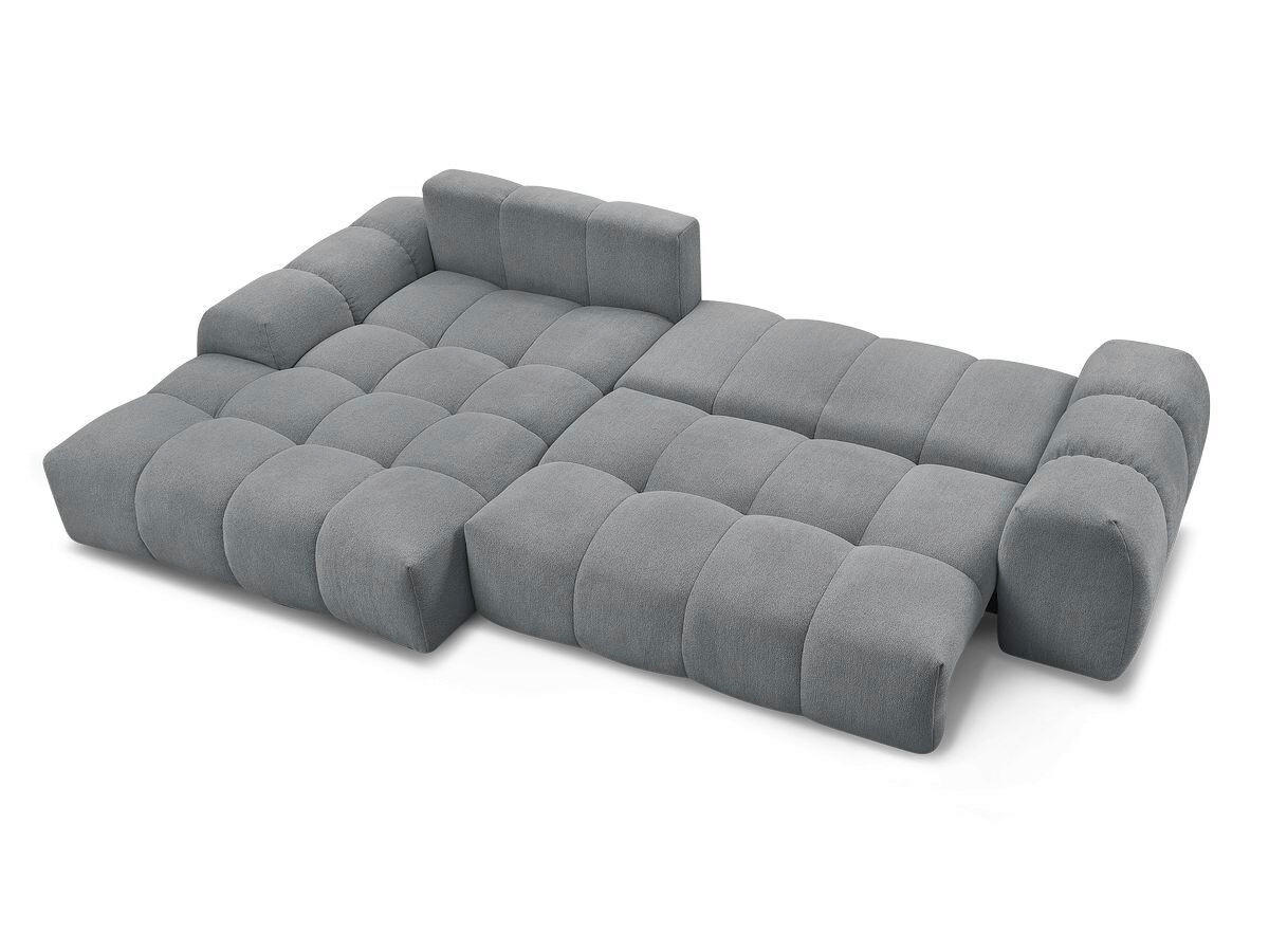ECKSCHLAFSOFA EVEREST  mit Rücken echt, Armteil links, Armteil rechts Flachgewebe Dunkelgrau  - Dunkelgrau/Schwarz, MODERN, Kunststoff/Textil (180/318cm) - Livetastic