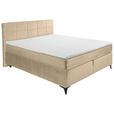 BOXSPRINGBETT 180/200 cm  in Creme  - Creme/Schwarz, Design, Holzwerkstoff/Kunststoff (180/200cm) - Xora