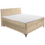 BOXSPRINGBETT 180/200 cm  in Creme  - Creme/Schwarz, Design, Holzwerkstoff/Kunststoff (180/200cm) - Xora
