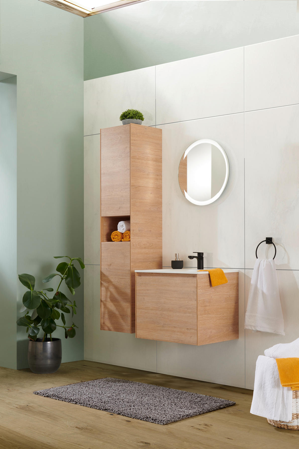 BADEZIMMER  in 60 cm  - Hellbraun/Naturfarben, KONVENTIONELL, Holzwerkstoff (60cm) - Belluti