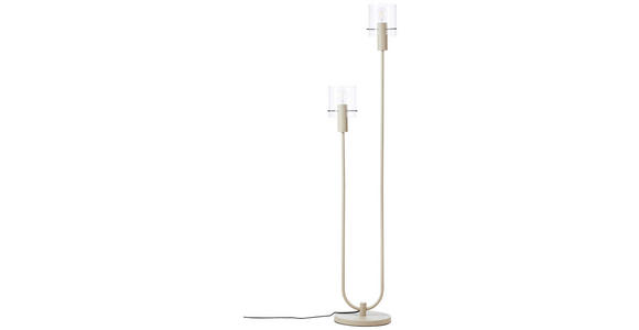 STEHLEUCHTE 28/152 cm    - Transparent/Beige, KONVENTIONELL, Glas/Metall (28/152cm) - Dieter Knoll