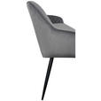 SITZBANK 163/83/63 cm Samt Grau, Schwarz  - Schwarz/Grau, Design, Textil/Metall (163/83/63cm) - Novel