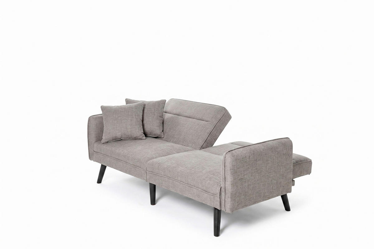 SCHLAFSOFA CHILLAX LINE EU in Bouclé Grau  - Schwarz/Grau, MODERN, Holz/Textil (191/83/84cm) - MID.YOU