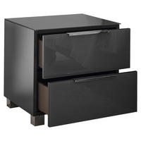 NACHTKÄSTCHEN 45,1/44,3/40 cm  in Graphitfarben  - Chromfarben/Graphitfarben, KONVENTIONELL, Glas/Holzwerkstoff (45,1/44,3/40cm) - Xora