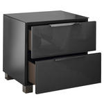 NACHTKÄSTCHEN 45,1/44,3/40 cm  in Graphitfarben  - Chromfarben/Graphitfarben, KONVENTIONELL, Glas/Holzwerkstoff (45,1/44,3/40cm) - Xora