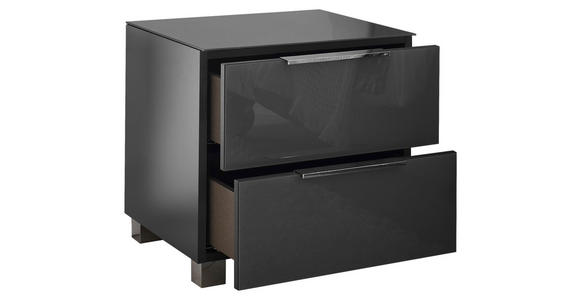 NACHTKÄSTCHEN 45,1/44,3/40 cm  in Graphitfarben  - Chromfarben/Graphitfarben, KONVENTIONELL, Glas/Holzwerkstoff (45,1/44,3/40cm) - Xora