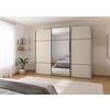 SCHWEBETÜRENSCHRANK 271/223/68 cm 3-türig Champagner  - Champagner/Schwarz, KONVENTIONELL, Glas/Holzwerkstoff (271/223/68cm) - Novel