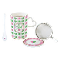 POHÁR  - pink/világoszöld, Basics, kerámia (0.35l)