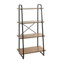 REGAL 60/128/36 cm črna, barve hrasta  - črna/barve hrasta, Moderno, kovina/leseni material (60/128/36cm) - Carryhome