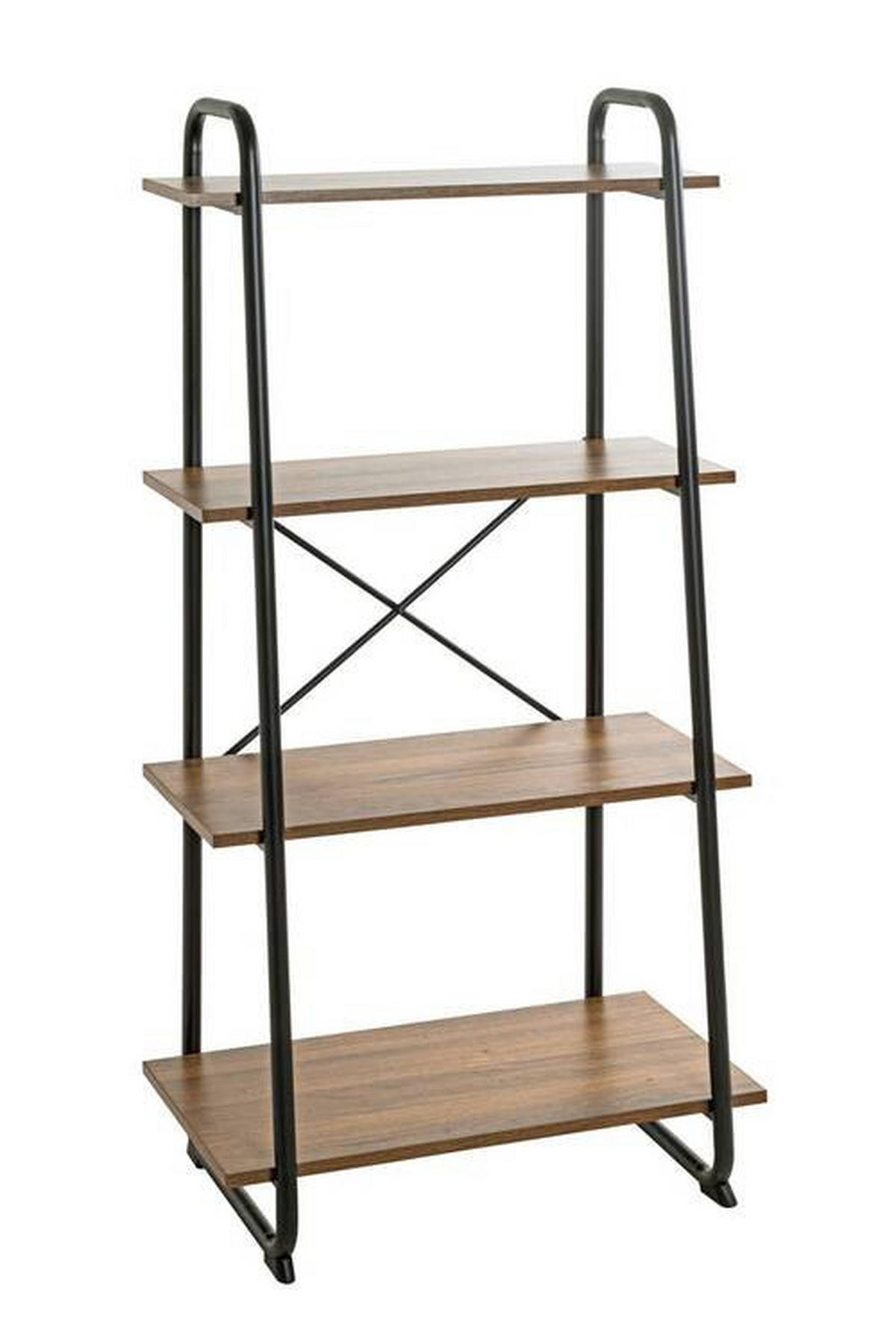 REGAL 60/128/36 cm črna, barve hrasta  - črna/barve hrasta, Moderno, kovina/leseni material (60/128/36cm) - Carryhome