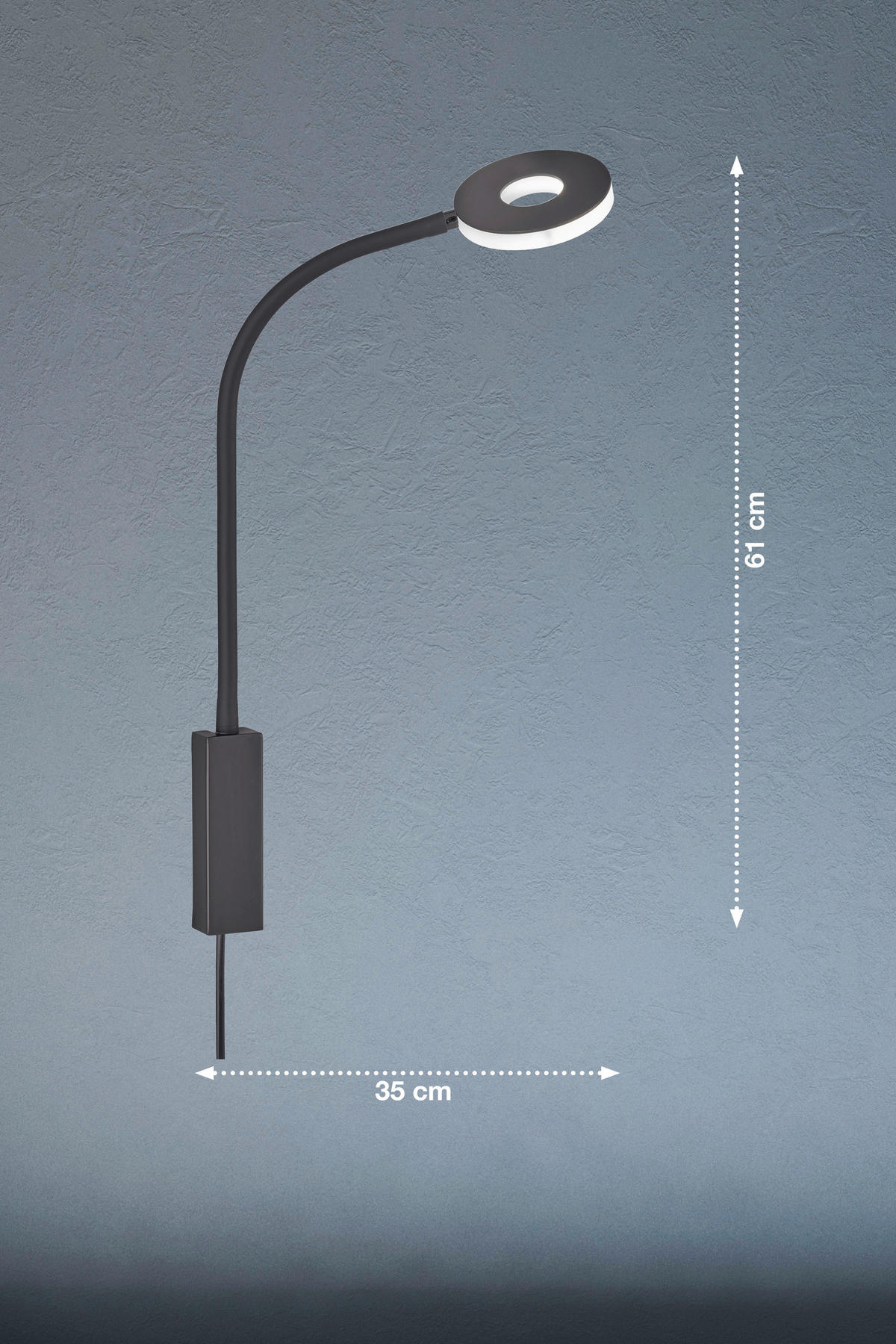 LED-WANDLEUCHTE - Schwarz, Design, Metall (10/15cm) - Fischer & Honsel