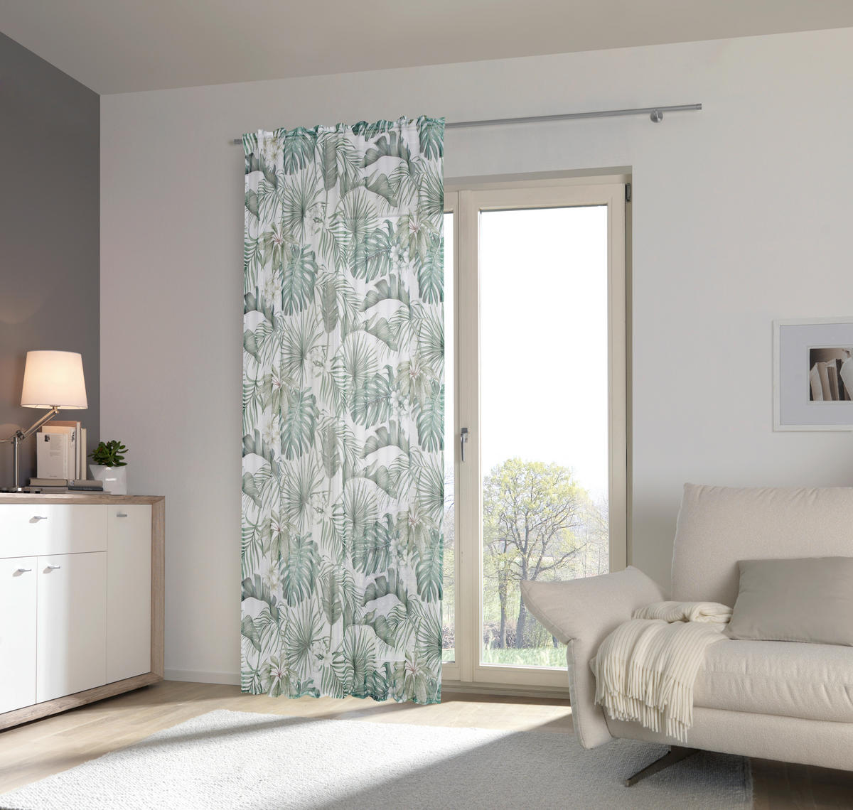 KUSOVÁ ZÁCLONA, 135/245 cm - zelená, Design, textil (135/245cm) - Esposa