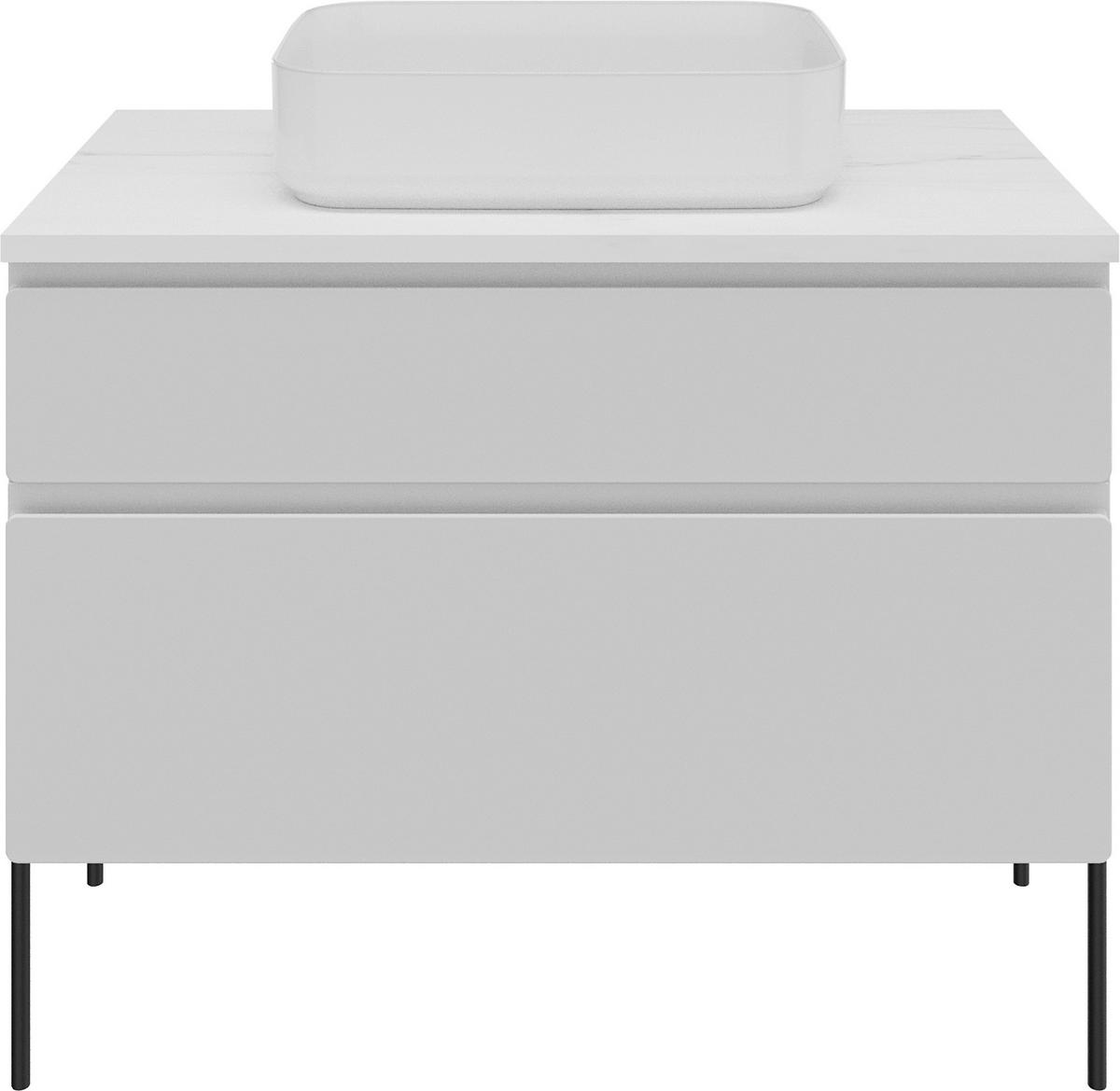 WASCHBECKENUNTERSCHRANK 90/55/47 cm  - Greige/Weiß, MODERN, Holzwerkstoff (90/55/47cm) - Welnova