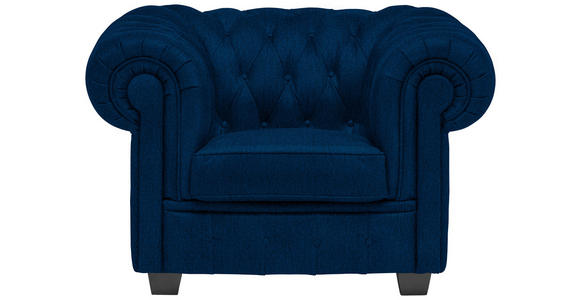 CHESTERFIELD-SESSEL - Wengefarben/Blau, LIFESTYLE, Holz/Textil (115/76,5/96cm) - Landscape