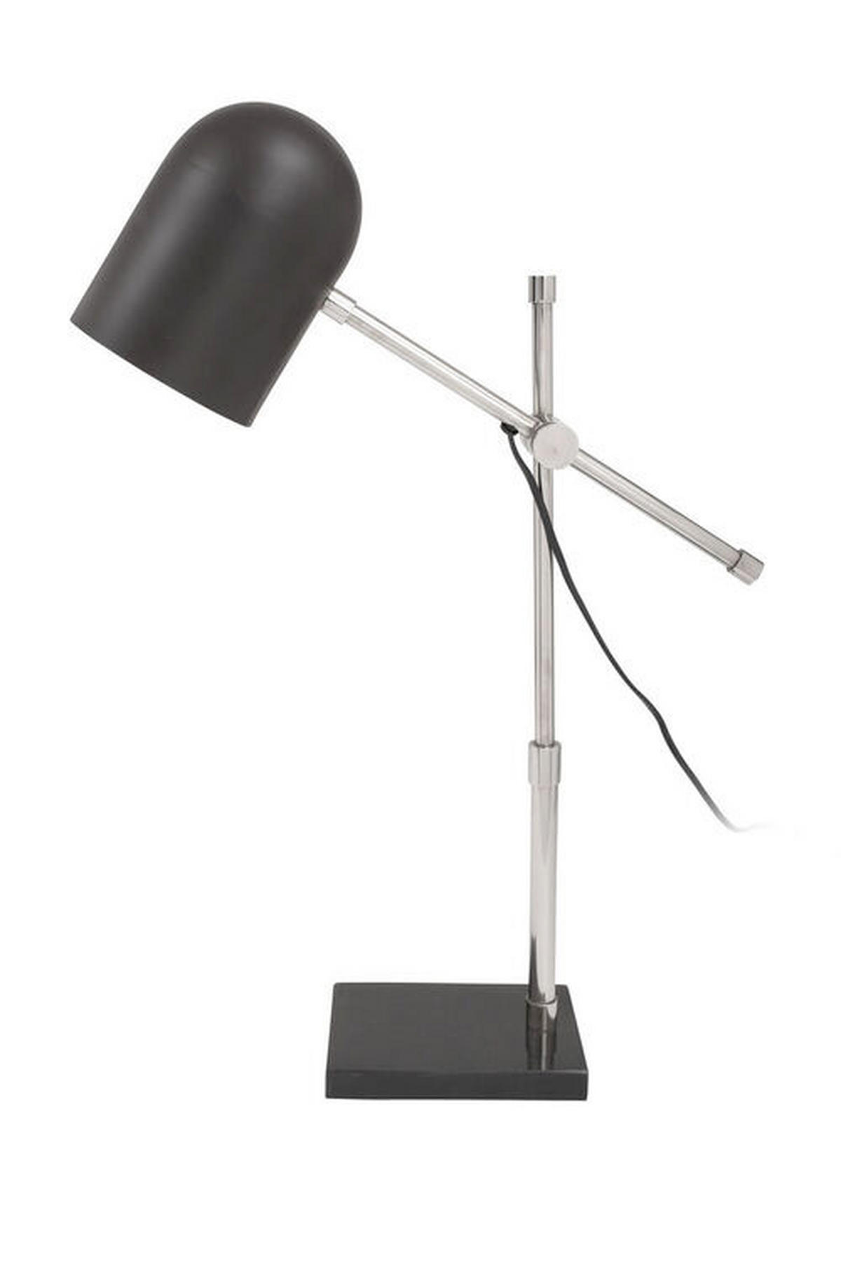STEHLEUCHTE - Silberfarben/Schwarz, Design, Kunststoff/Stein (12/54/46cm) - Kayoom