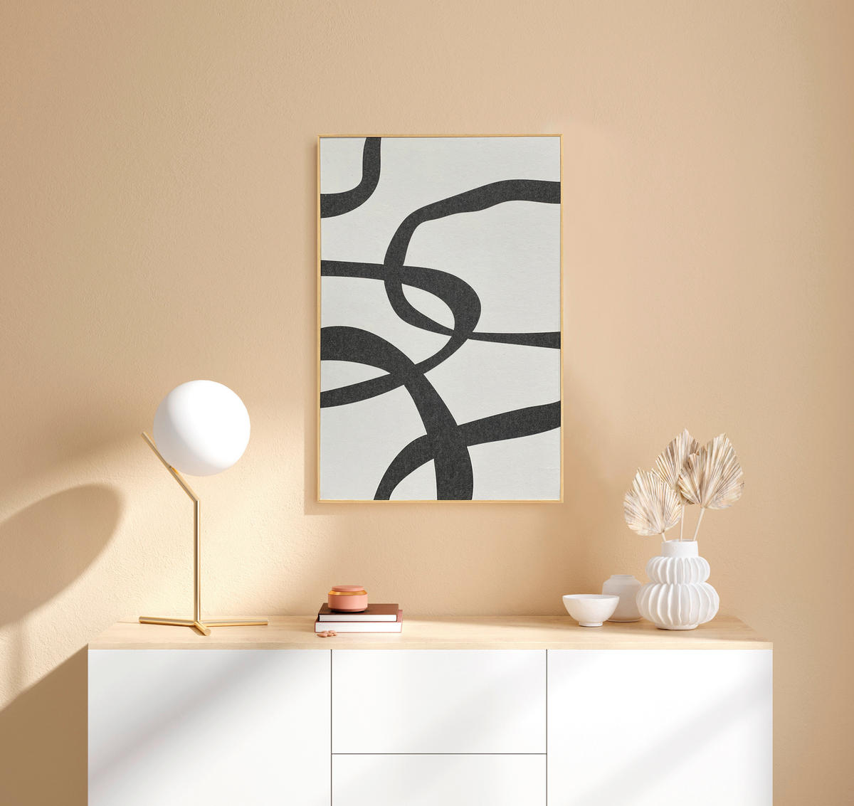 BILD Abstraktes  - Weiß/Naturfarben, Basics, Holz/Kunststoff (80/120/10cm)