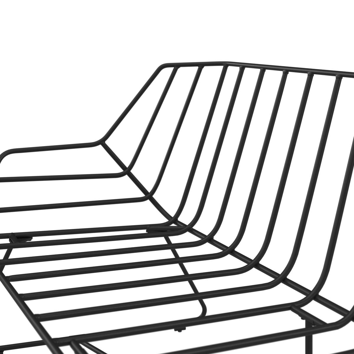 GARTENSET Webstoff Stahl  - Beige/Schwarz, Design, Textil/Metall (168/74/74cm) - Ambia Garden