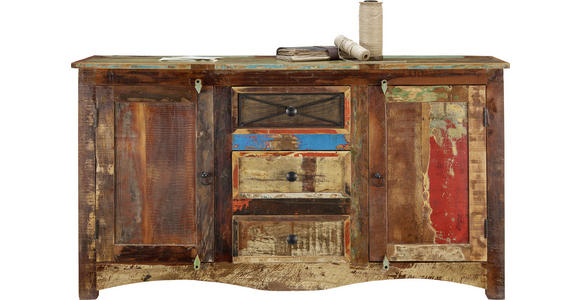 KOMMODE in 150/85/40 cm - Multicolor/Braun, LIFESTYLE, Holz/Metall (150/85/40cm) - Landscape