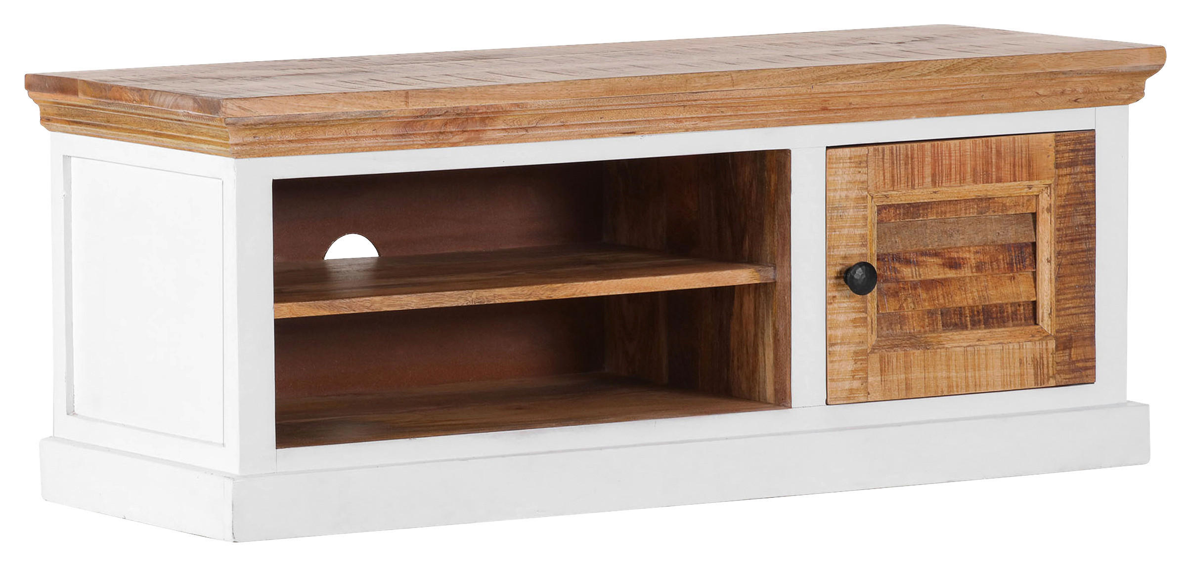 LAVICA NA TOPÁNKY, biela, 110/47/45 cm - hnedá/biela, Trend, kov/drevo (110/47/45cm) - Livetastic