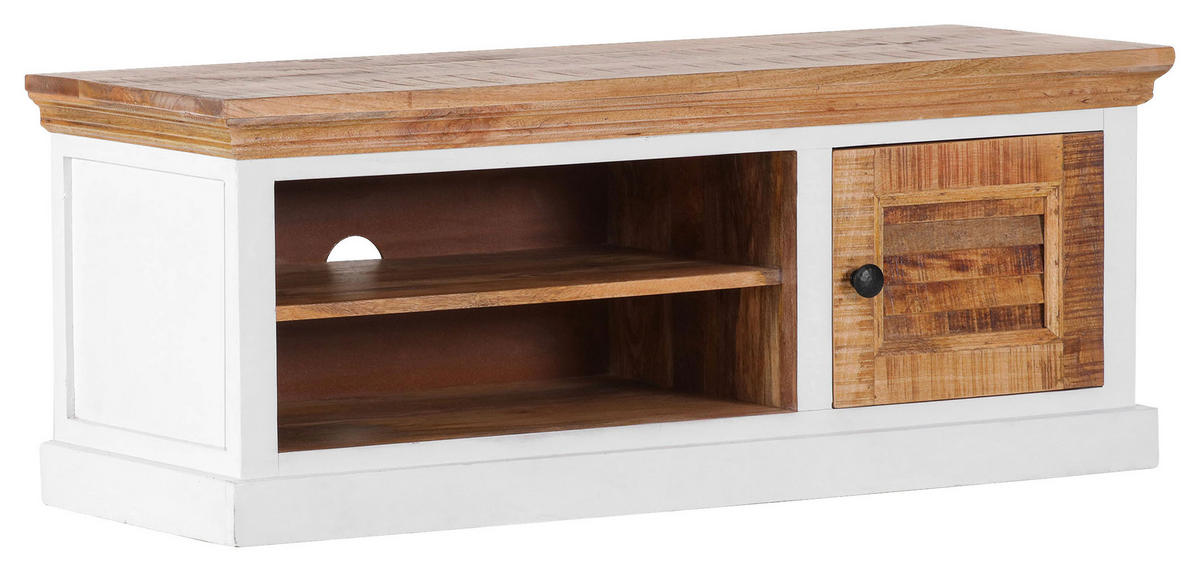 LAVICA NA TOPÁNKY, biela, 110/47/45 cm - hnedá/biela, Trend, kov/drevo (110/47/45cm) - Livetastic