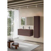 BADEZIMMER 3-teilig  in 120 cm  - Weinrot/Weiß, KONVENTIONELL, Holzwerkstoff/Stein (120cm) - Belluti