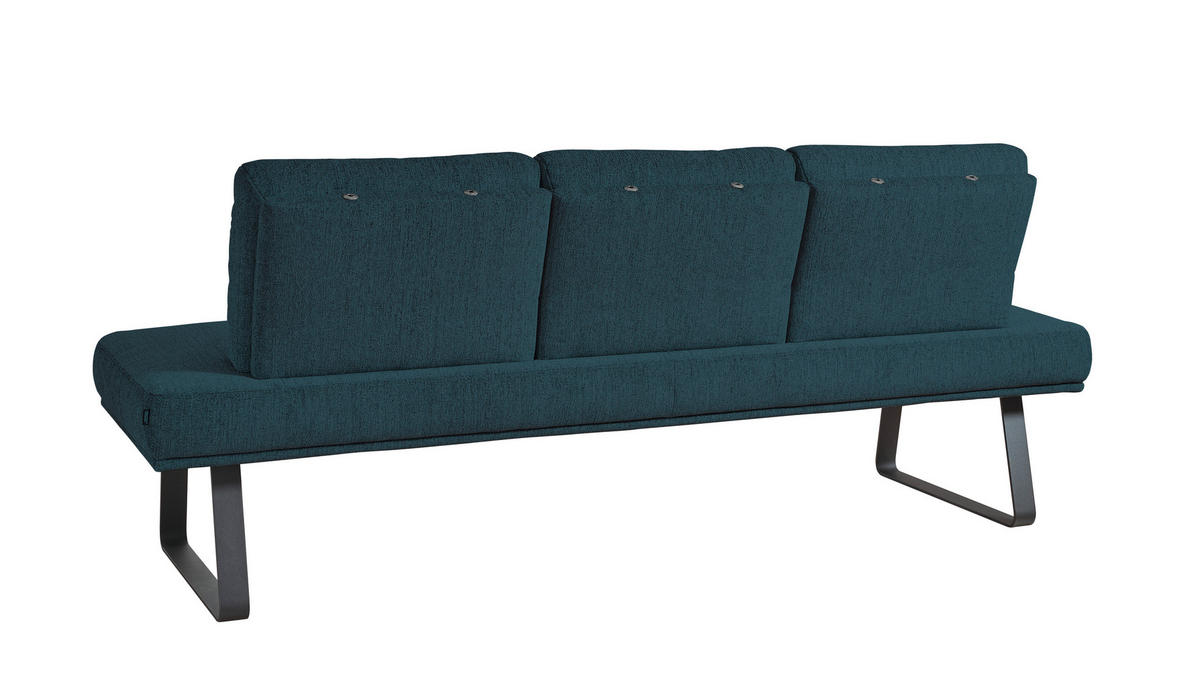 SITZBANK 224/92/78 cm  in Dunkelblau  - Schwarz/Dunkelblau, Design, Textil/Metall (224/92/78cm) - Dieter Knoll