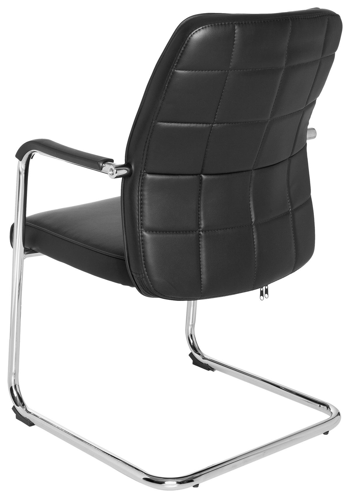 BESUCHERSTUHL Schwarz  - Chromfarben/Schwarz, MODERN, Kunststoff/Textil (55/94/43cm) - MID.YOU