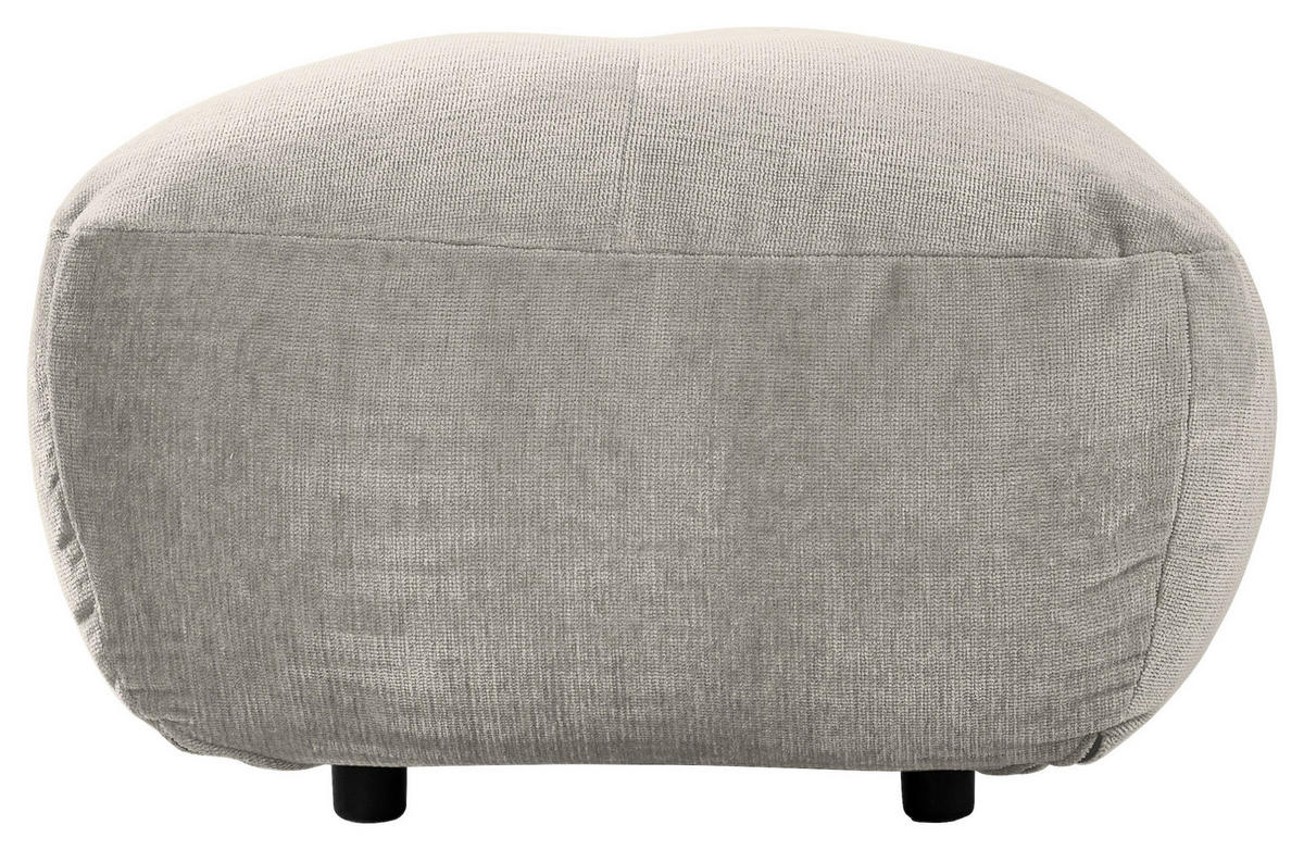 HOCKER in Textil Silberfarben  - Silberfarben/Schwarz, Modern, Kunststoff/Textil (102/46/65cm) - Trendmanufaktur