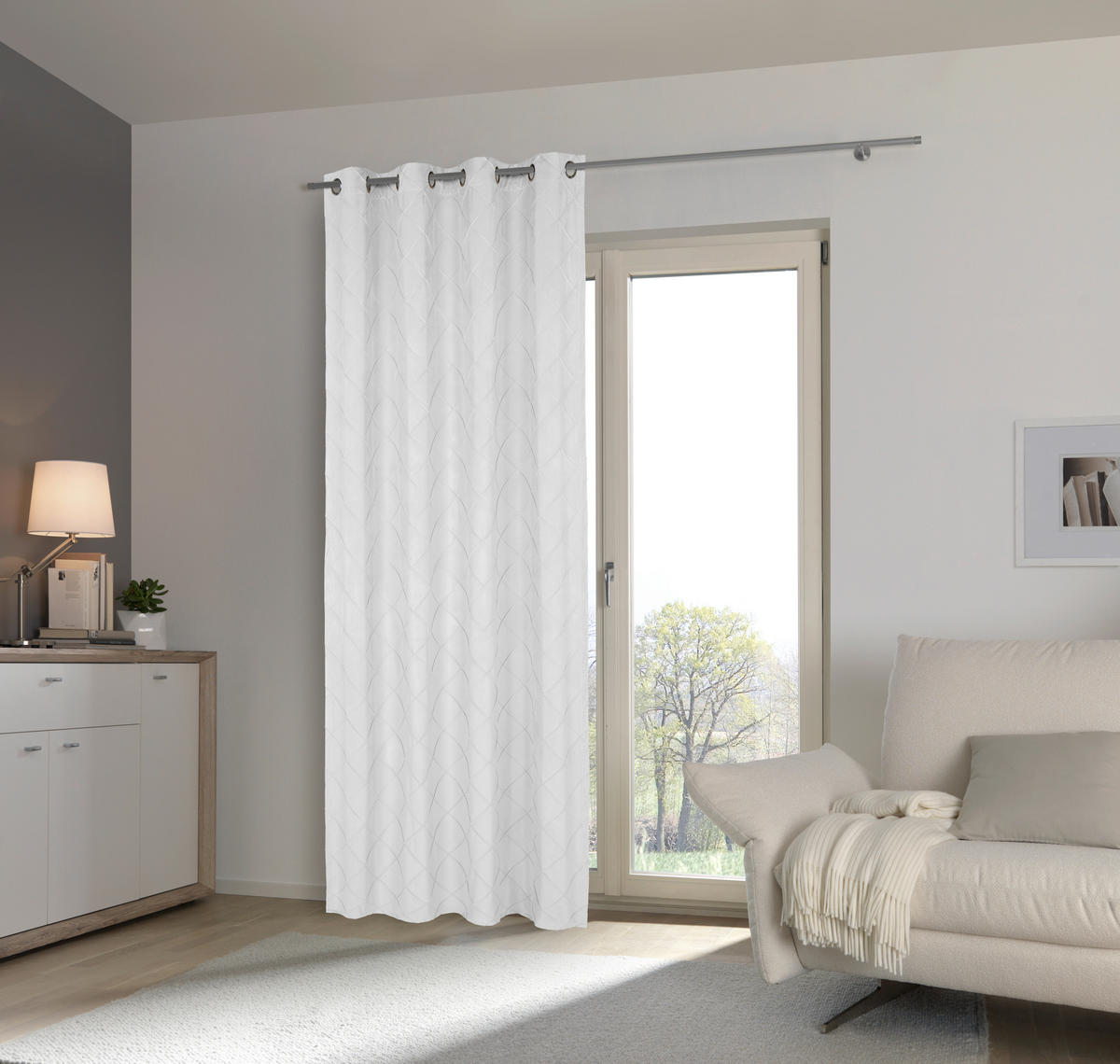 ZAVJESA S RINGOVIMA bijela  135/245 cm  - bijela, Basics, tekstil (135/245cm) - Esposa
