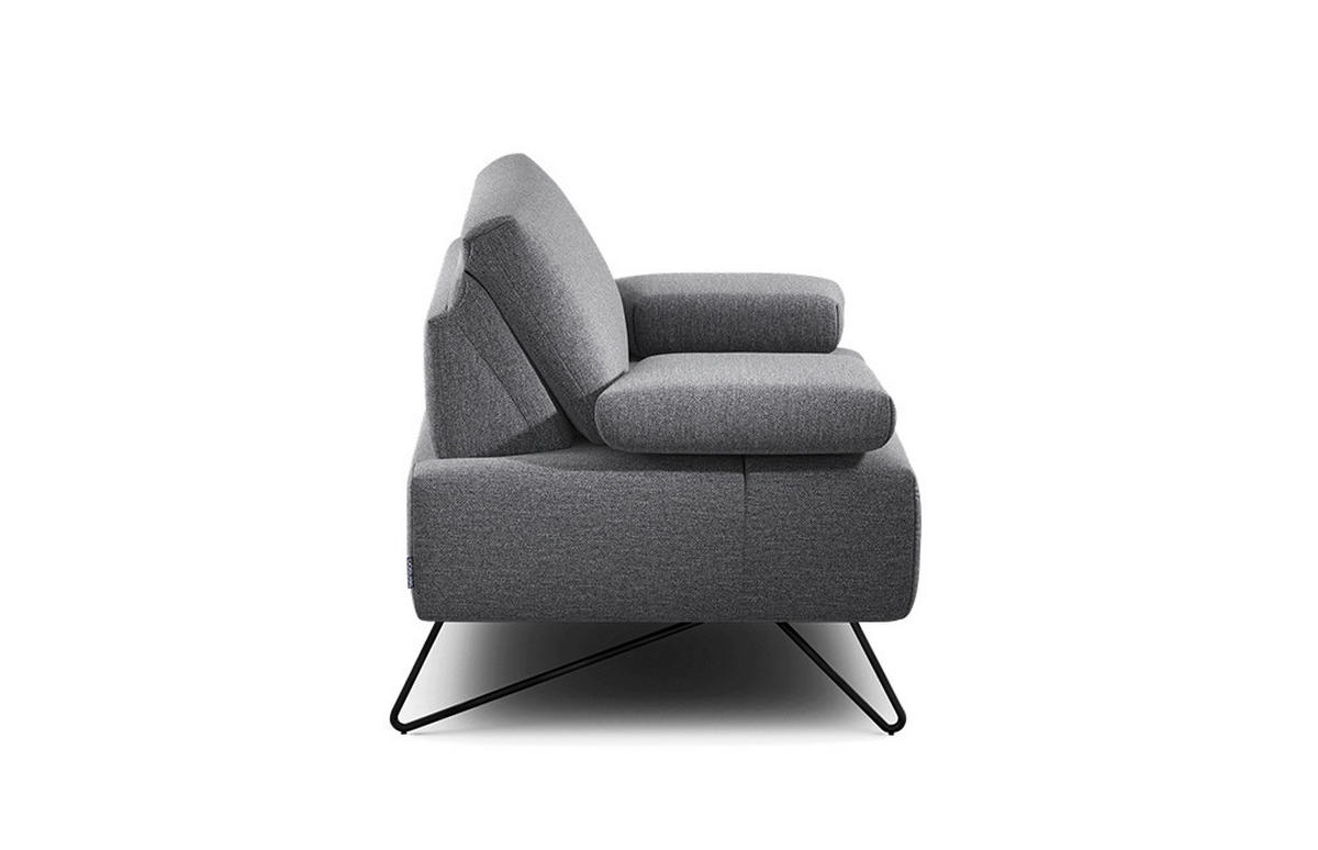 SESSEL in Chenille Anthrazit  - Anthrazit/Schwarz, Design, Textil/Metall (114-142/85/86-94cm) - SENSOO