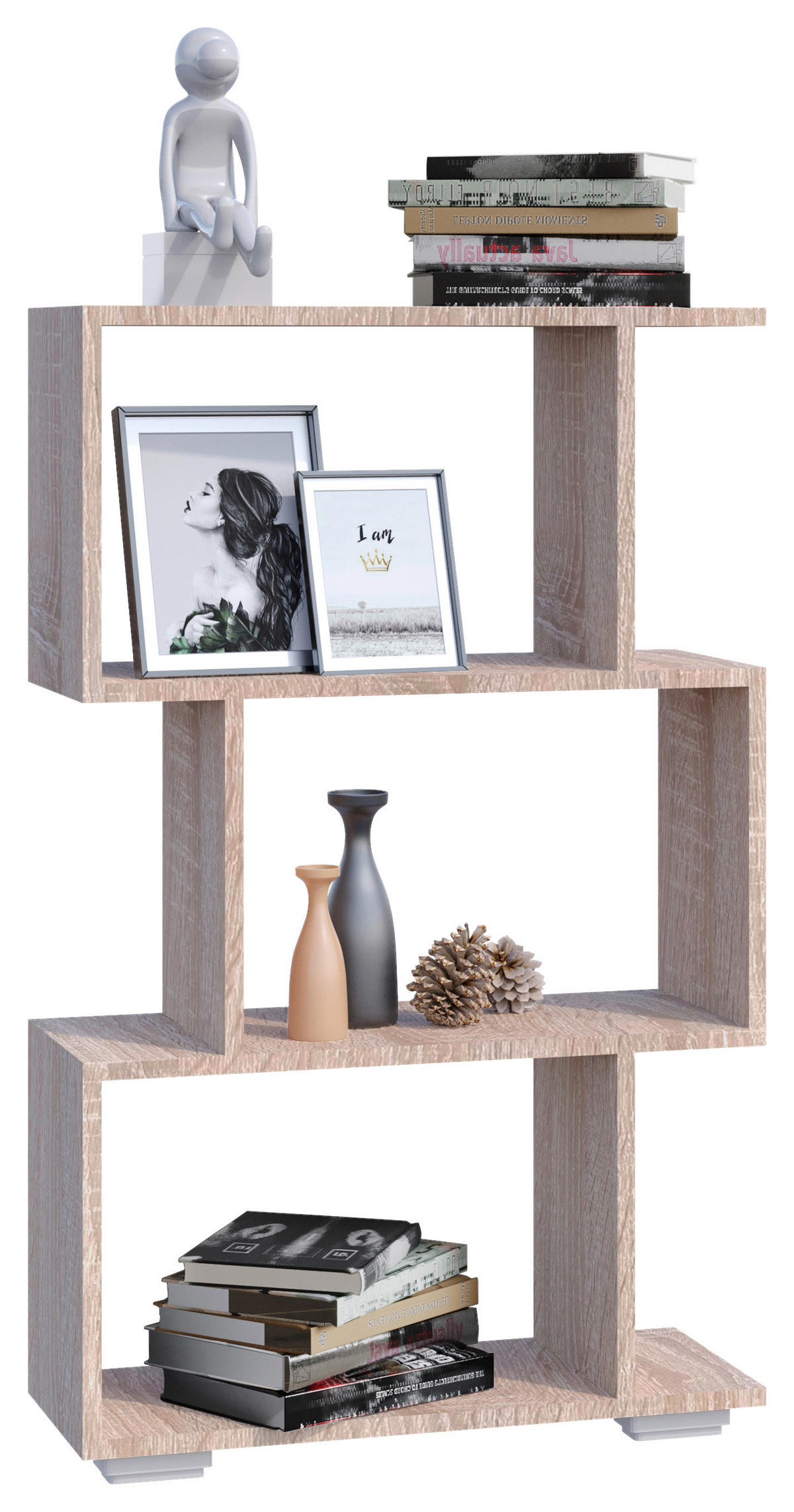 REGAL  60/97/24 cm Sonoma Eiche  - Silberfarben/Sonoma Eiche, Design, Holzwerkstoff/Kunststoff (60/97/24cm) - MID.YOU