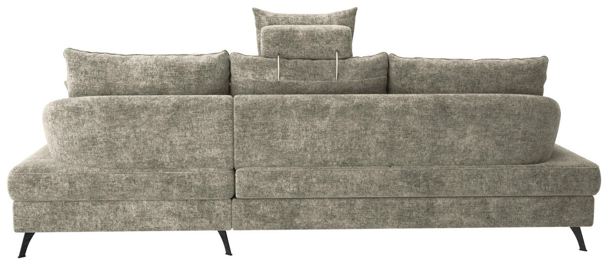 ECKSOFA in Webstoff Hellbraun  - Hellbraun/Schwarz, Konventionell, Textil/Metall (293/183cm) - Carryhome