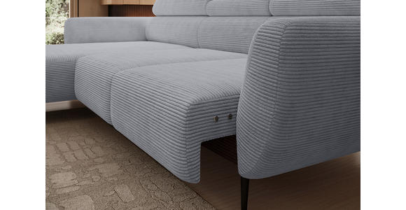 ECKSOFA  in Cord Dunkelgrau  174/277 cm  - Dunkelgrau/Schwarz, KONVENTIONELL, Textil/Metall (174/277cm) - Carryhome