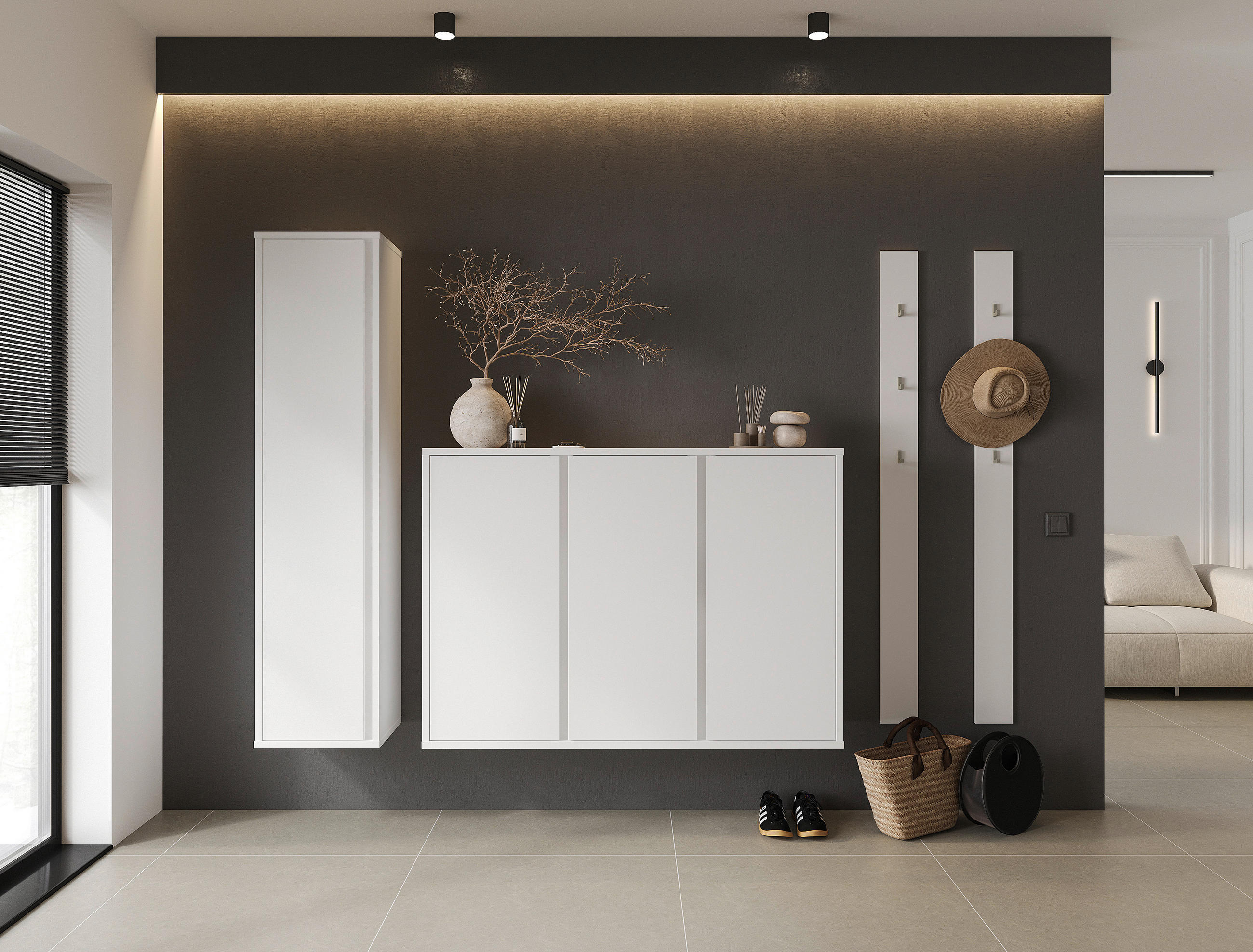 GARDEROBENSCHRANK 40/165/33,8 cm  - Weiß, KONVENTIONELL, Holzwerkstoff (40/165/33,8cm) - Xora