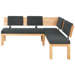 ECKBANK 200/160 cm  in Grau, Buchefarben  - Buchefarben/Grau, Natur, Holz/Textil (200/160cm) - Cantus