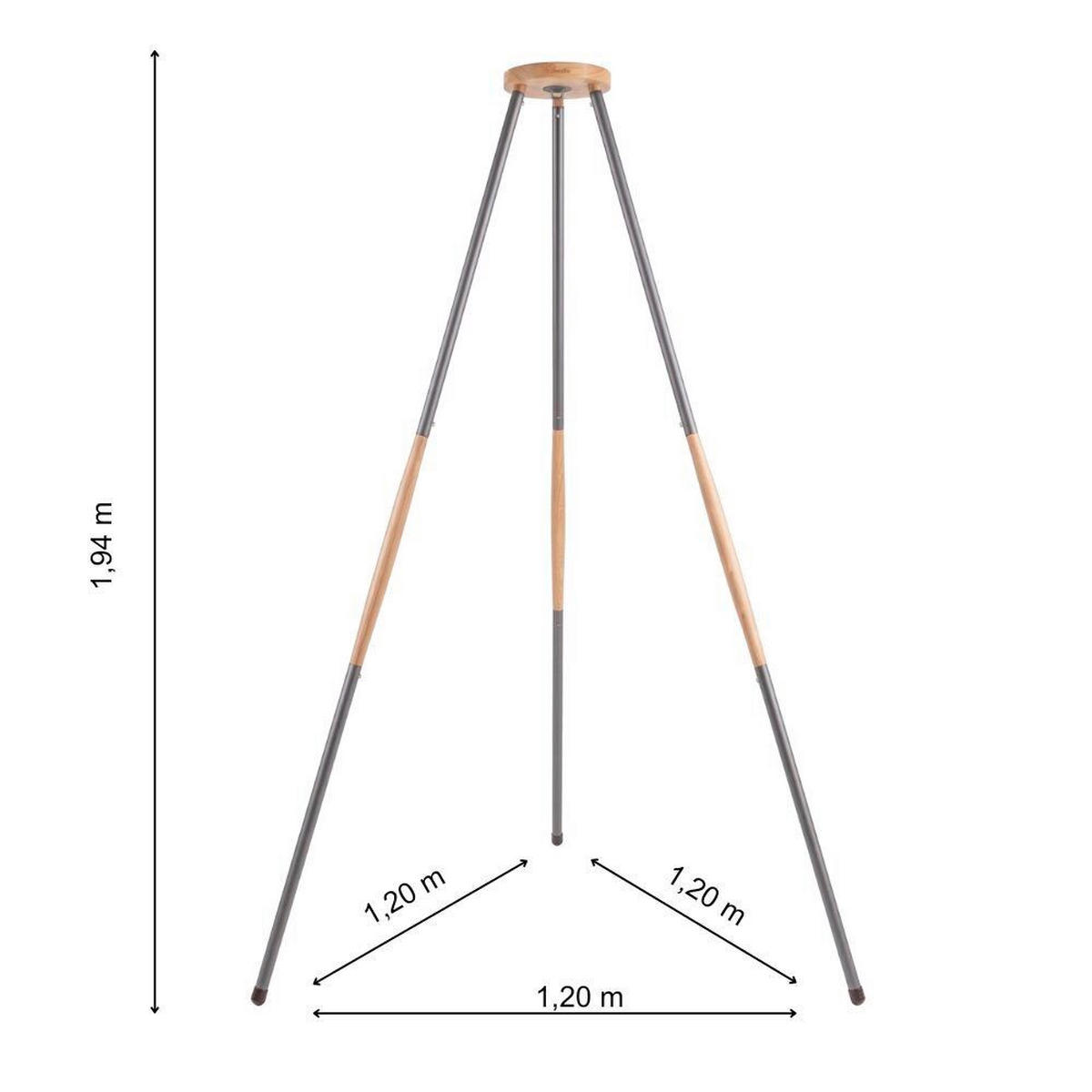 FEDERWIEGE  120/120/194 cm  - Graublau/Anthrazit, Basics, Textil (120/120/194cm)