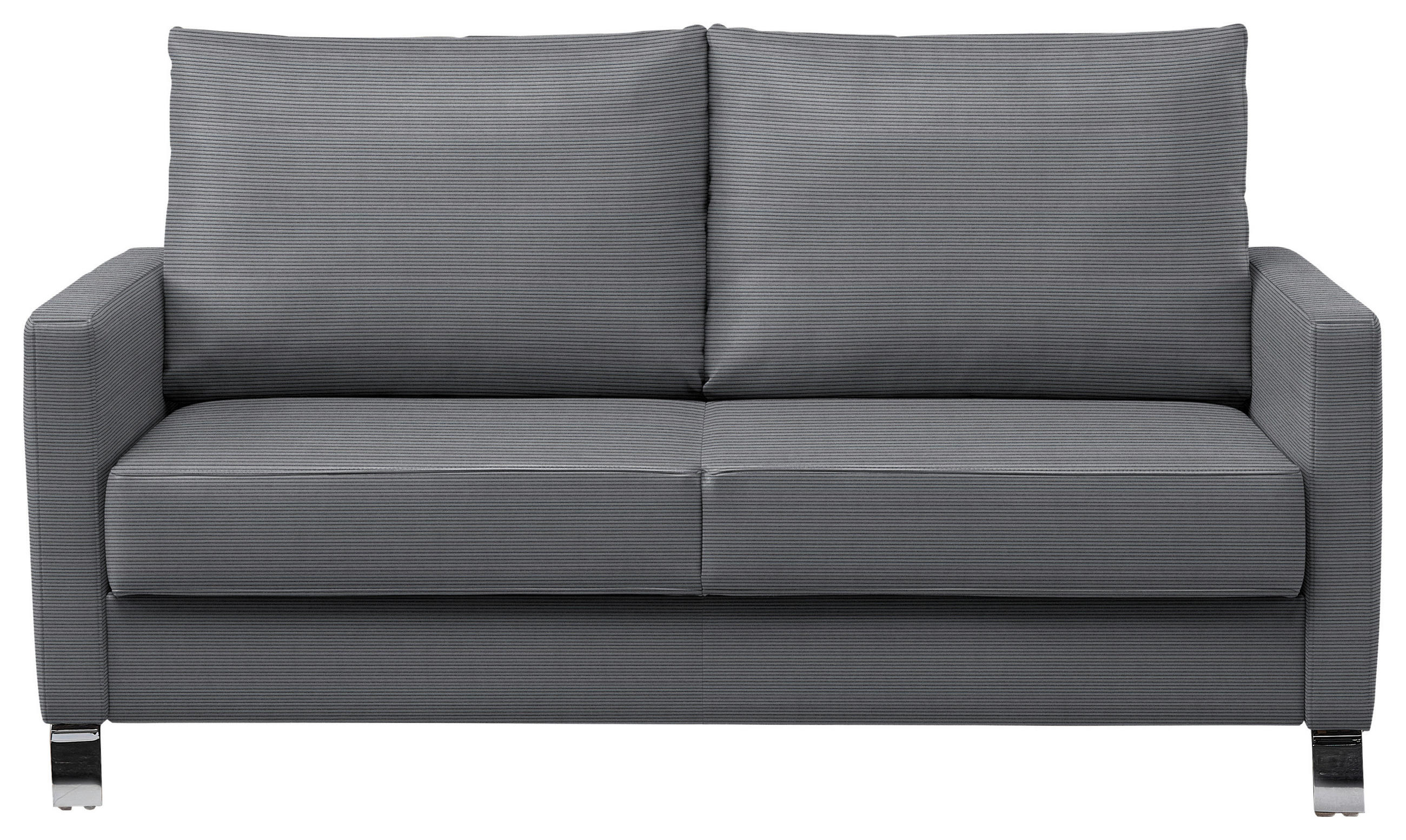 SCHLAFSOFA Flexa in Feincord Dunkelgrau  - Chromfarben/Dunkelgrau, Design, Textil/Metall (140/90/95cm) - Bali