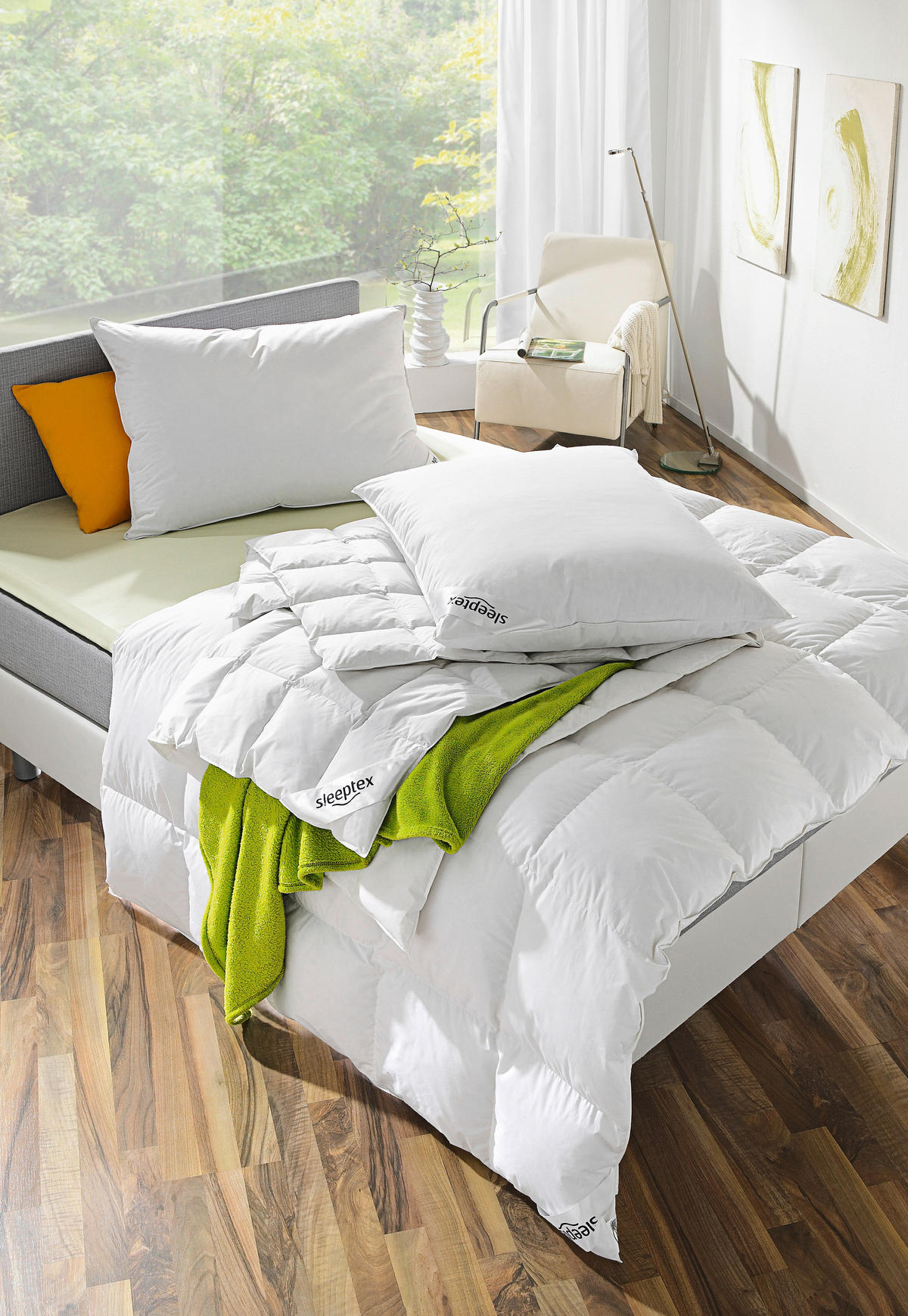 CELOROČNÁ PRIKRÝVKA, 140/200 cm, páperie - biela, Basics, textil (140/200cm) - Sleeptex