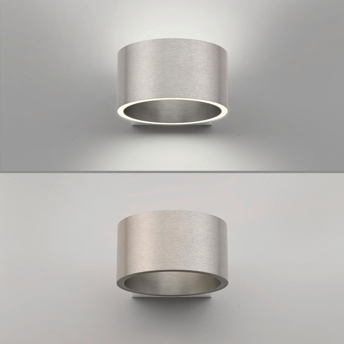 LED-WANDLEUCHTE Pure Clipse 18,5/15/8 cm   - Alufarben, Design, Kunststoff/Metall (18,5/15/8cm) - Neuhaus PURE