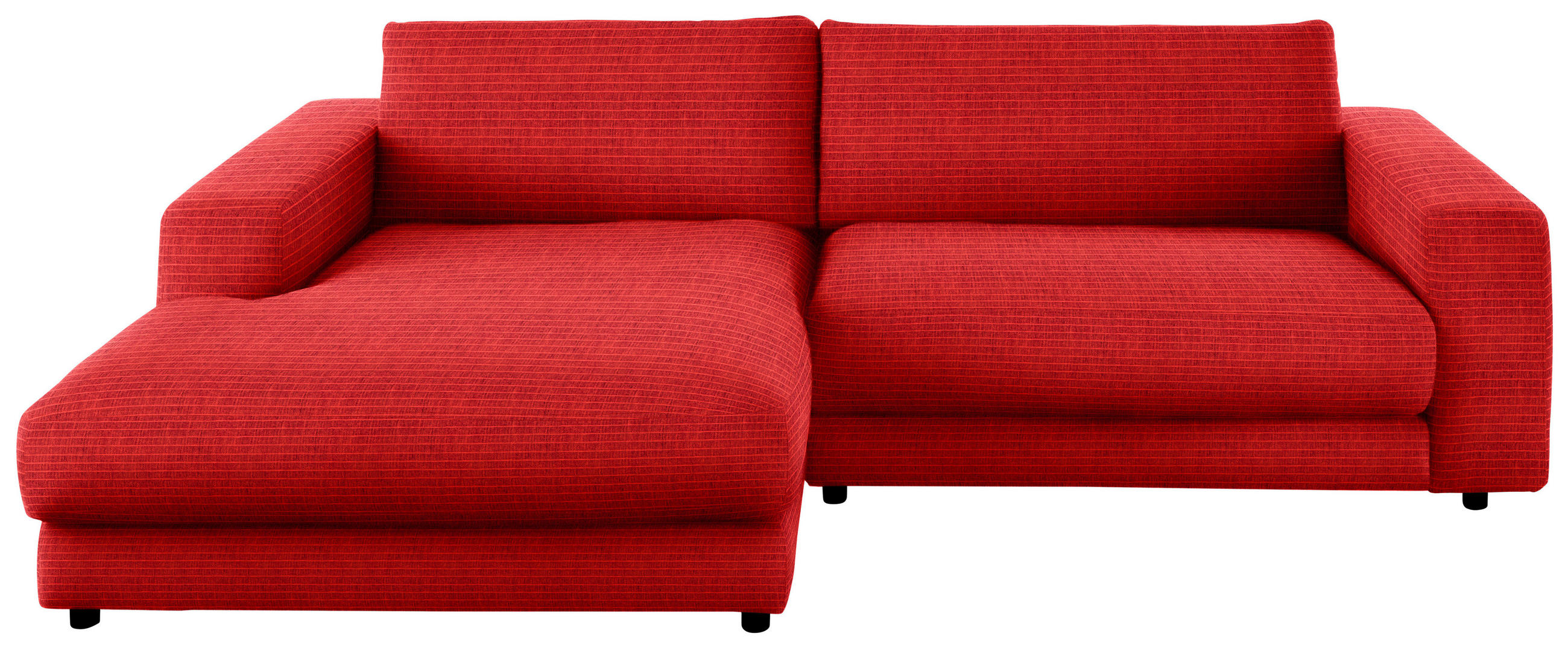 ECKSOFA in Chenille Orange  - Schwarz/Orange, Design, Kunststoff/Textil (190/270cm) - Lomoco